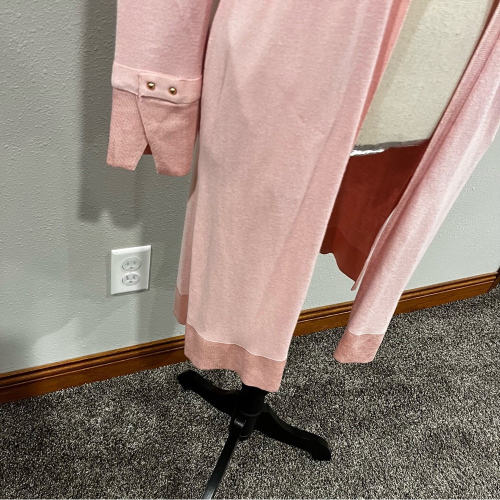 WHBM long sleeve pale pink open long cardigan/ duster - Picture 5 of 12